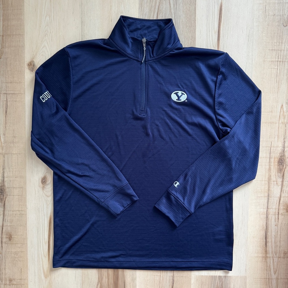 Champions BYU Cougars Quarter Zip Brigham Young University Blue Large Pullover